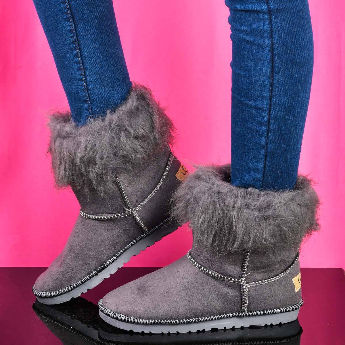 کفش ساقدار دخترانه atlas طوسی