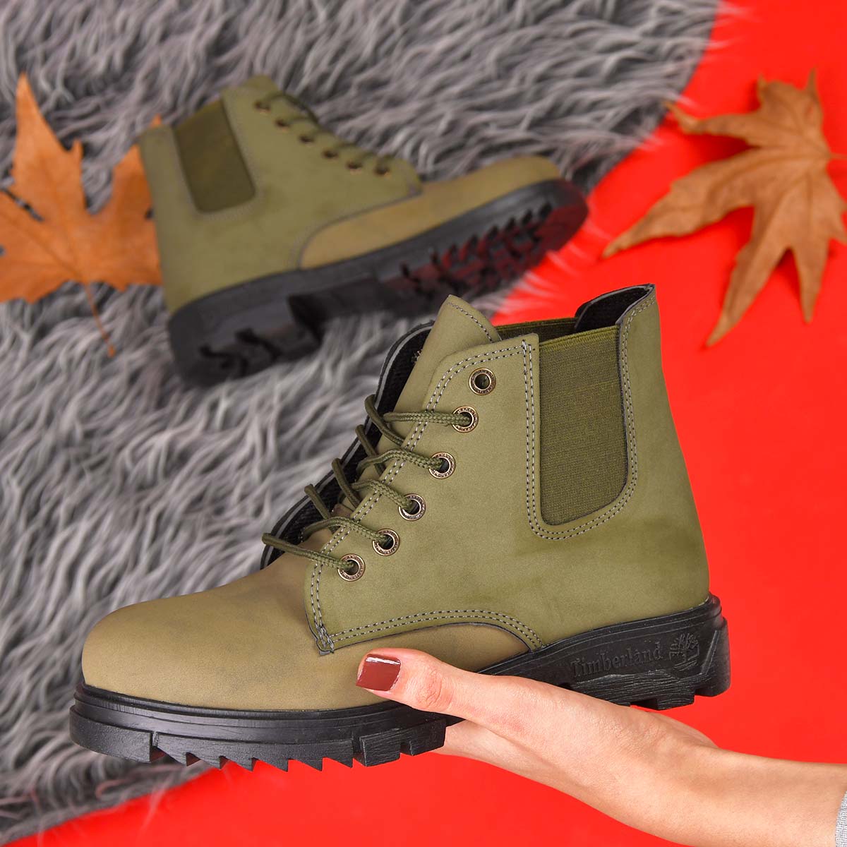 نیم بوت دخترانه سبز مدل Setare