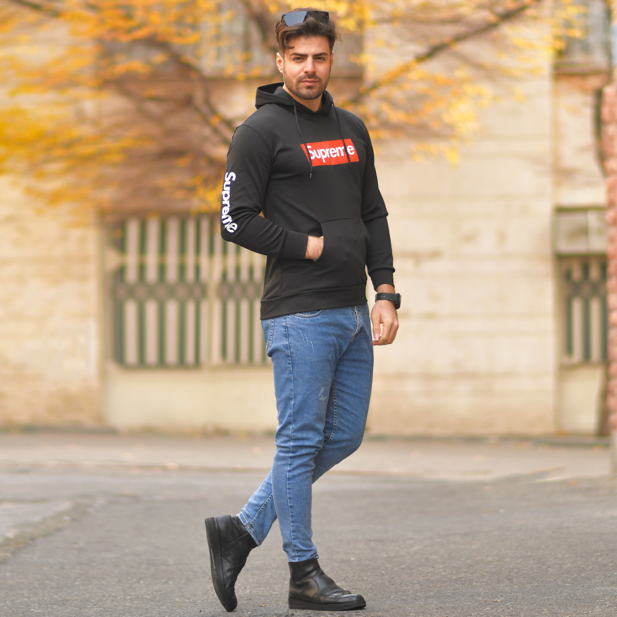 هودی کلاه دار مردانه مدل Pasak