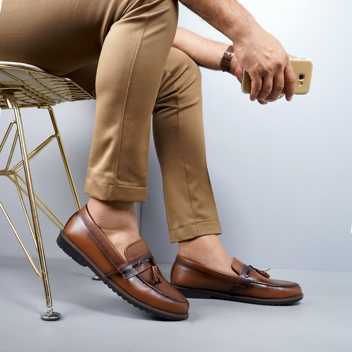 كفش كالج قهوه اي مردانه مدل Parker