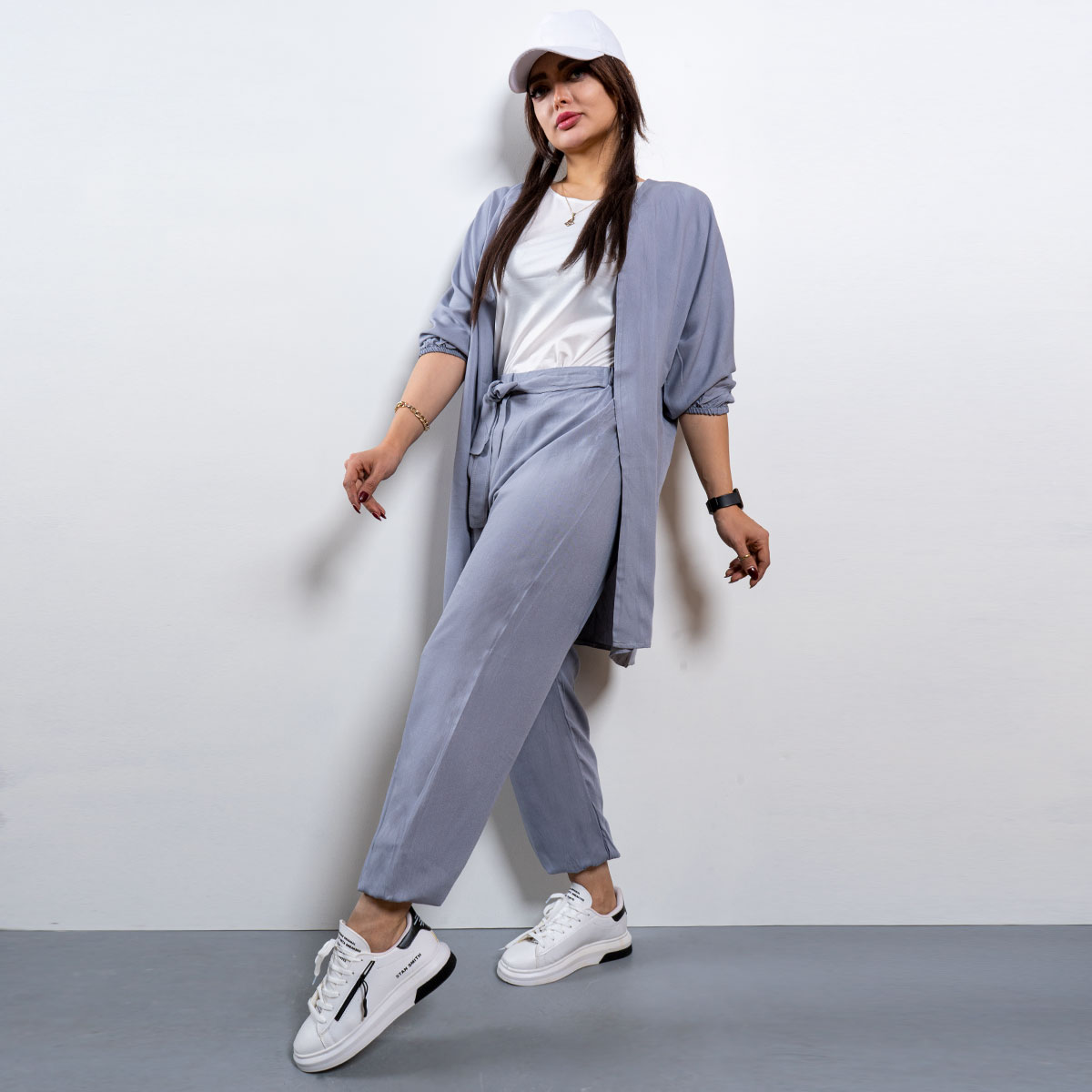 ست مانتو شلوار مدل SHERLY طوسي