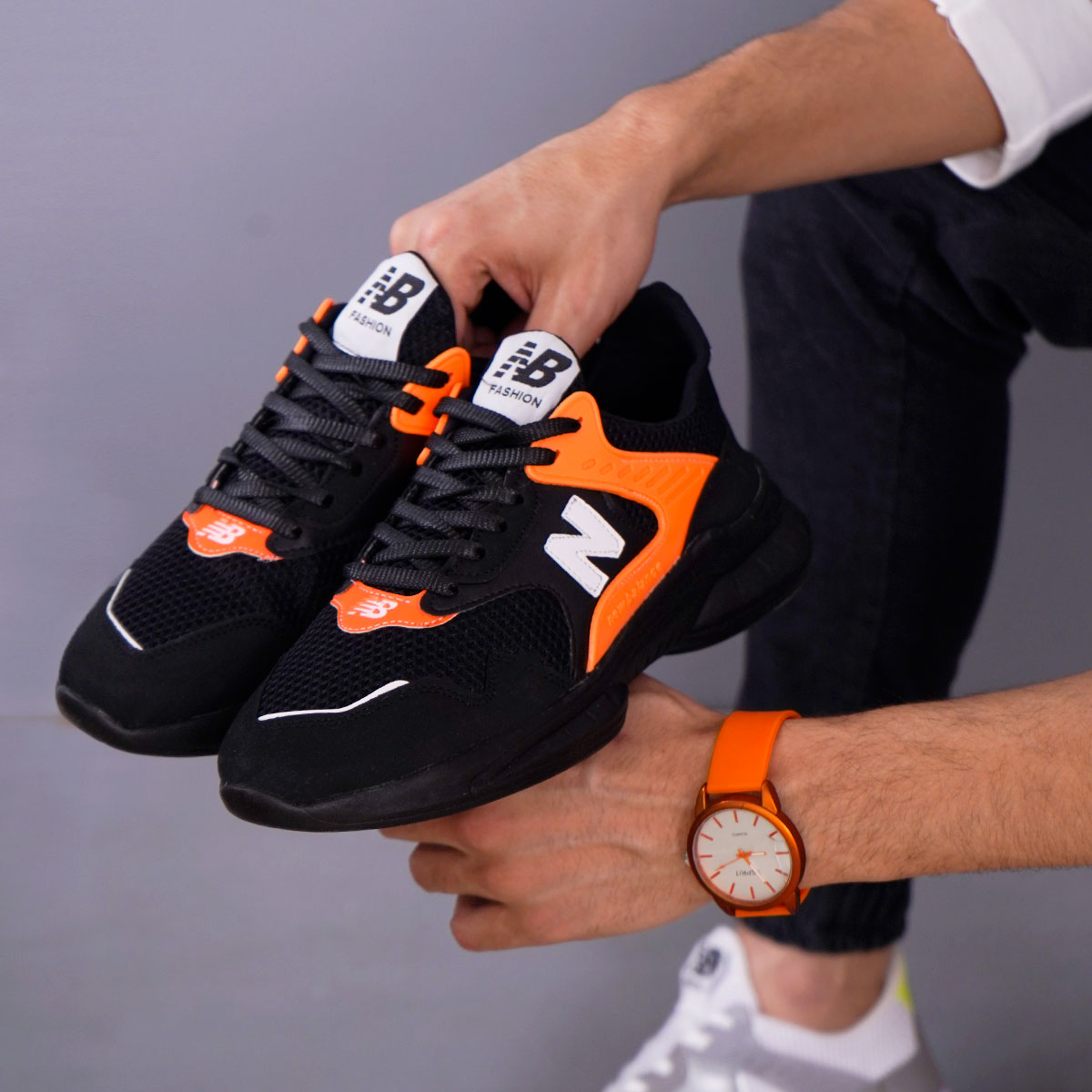 کفش ورزشی مردانه مشکی مدل Nadin