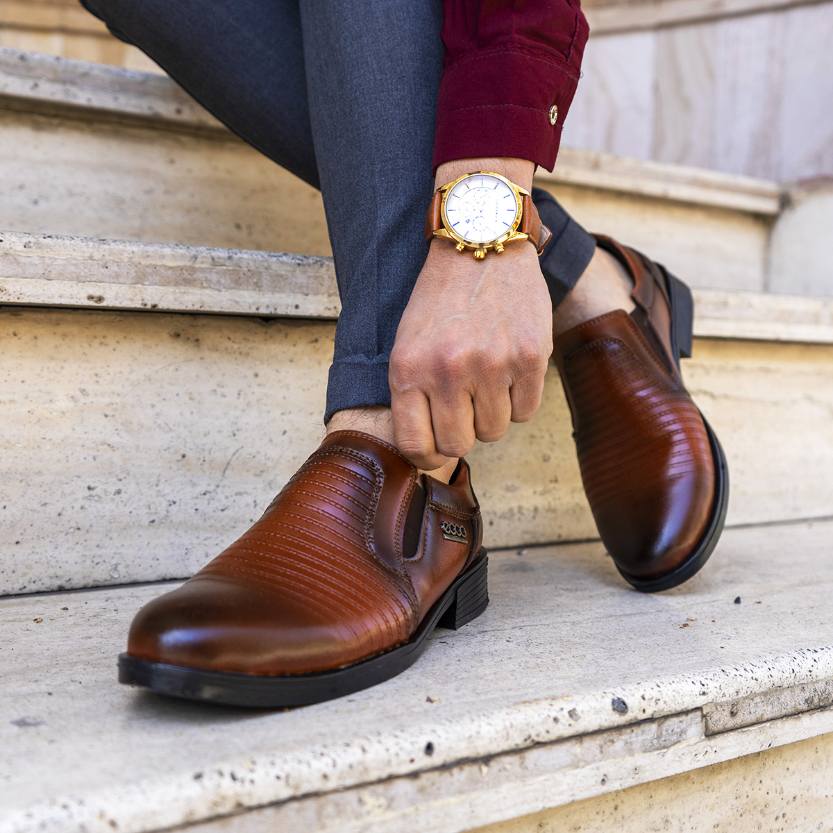 کفش ecco مردانه قهوه ای مدل Vinsert