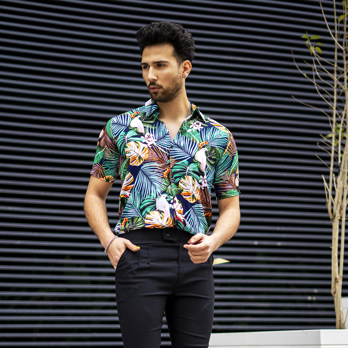 پیراهن هاوایی مردانه (T)مدل Peder