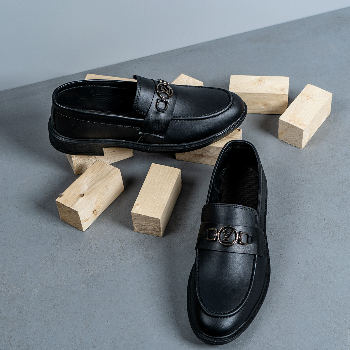 کفش کالج مردانه مشکی مدل NERVAN