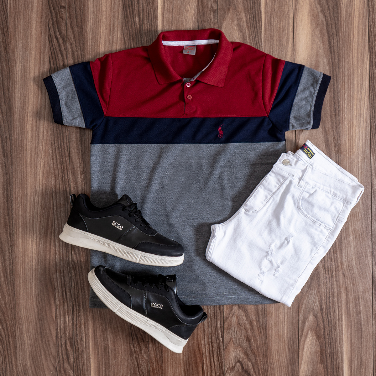 تيشرت مردانه رنگ طوسي زرشكي مدل chian