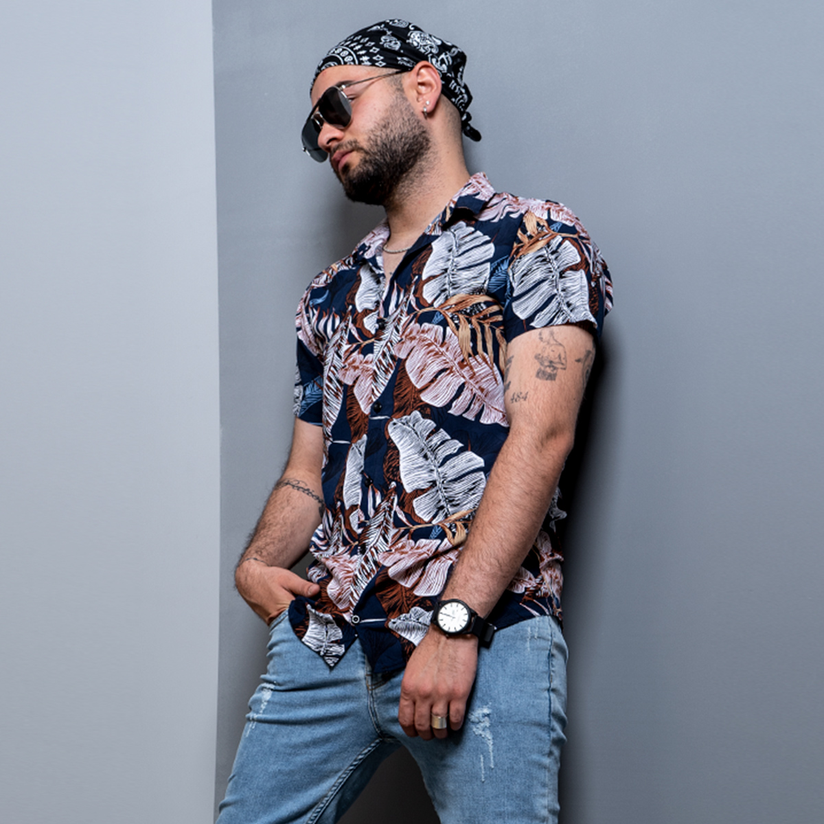 پيراهن هاوايي مردانه مدل Lian