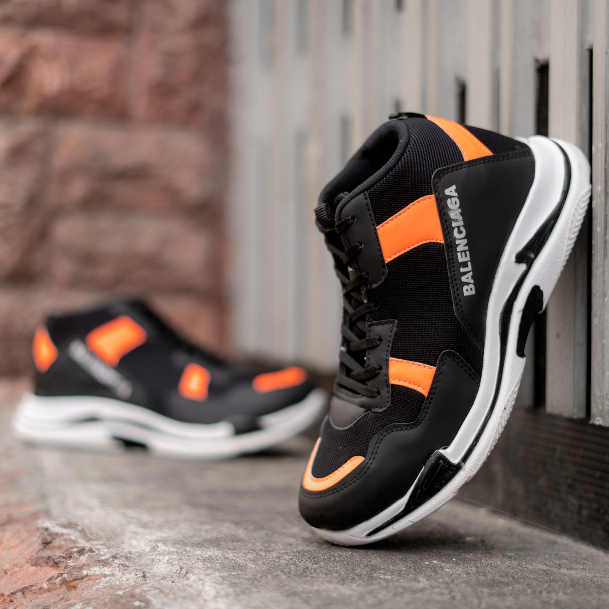 کفش ورزشی ساقدار Balenciaga مردانه مشکی نارنجی مدلDiyan