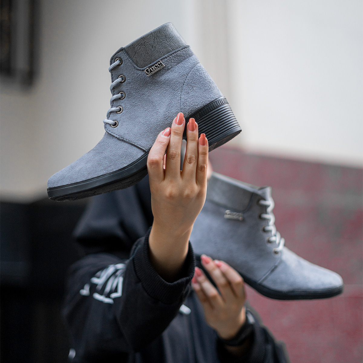 نیم بوت دخترانه طوسی مدل Diana