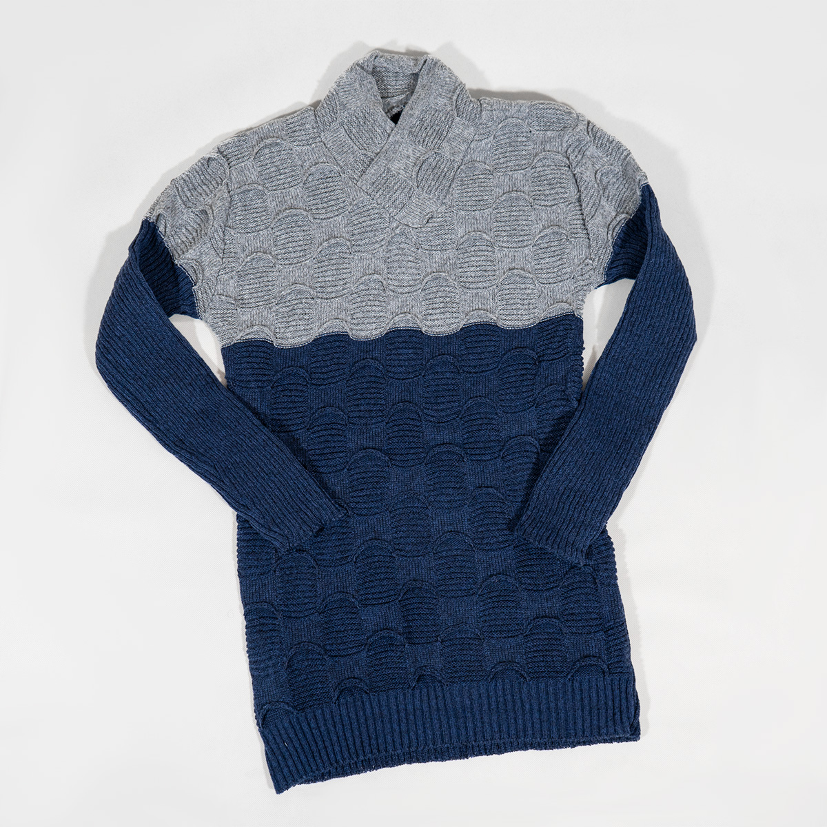 پلیور دورنگ طوسی آبی مردانه مدلArkia