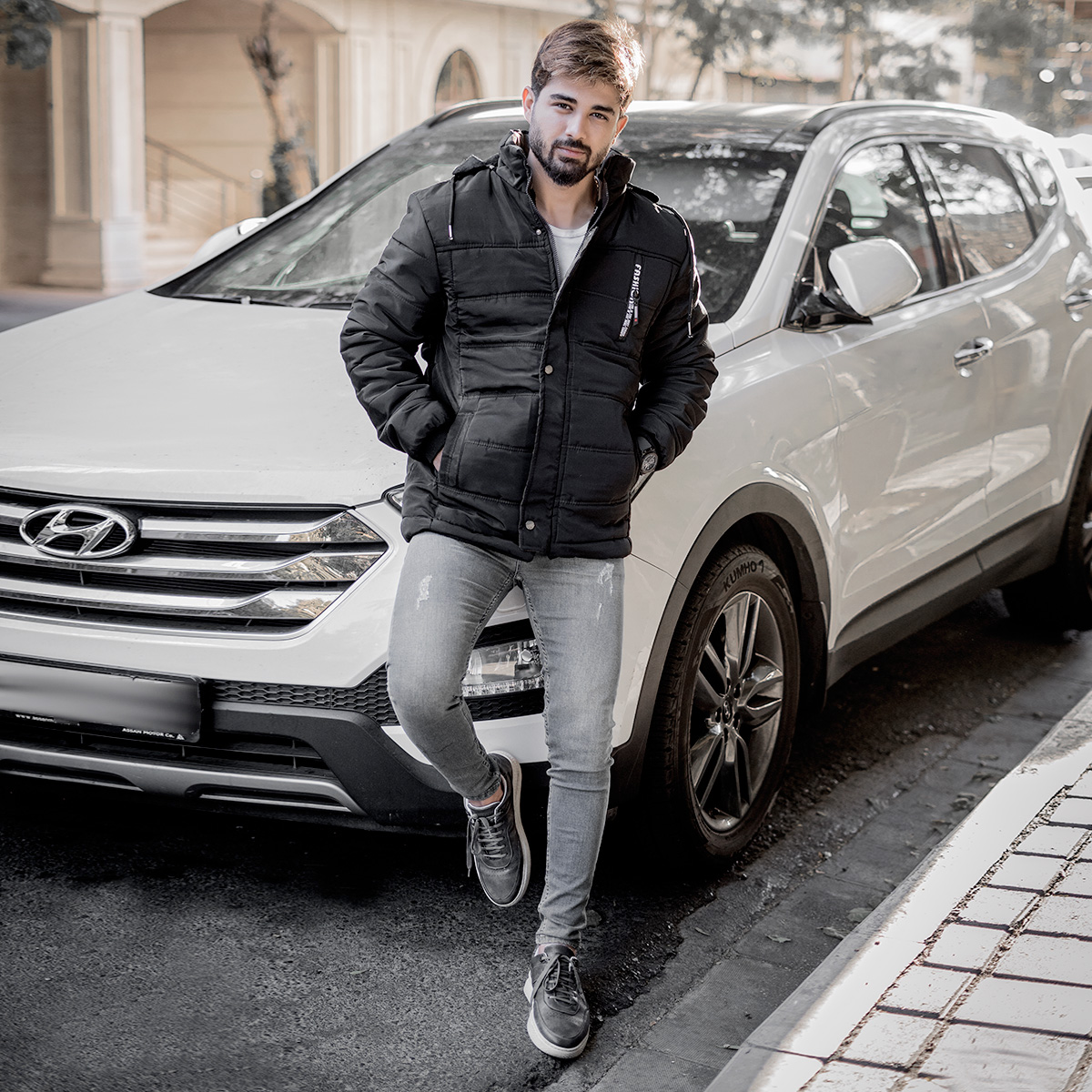 کاپشن مردانه مشکی مدل Galvano