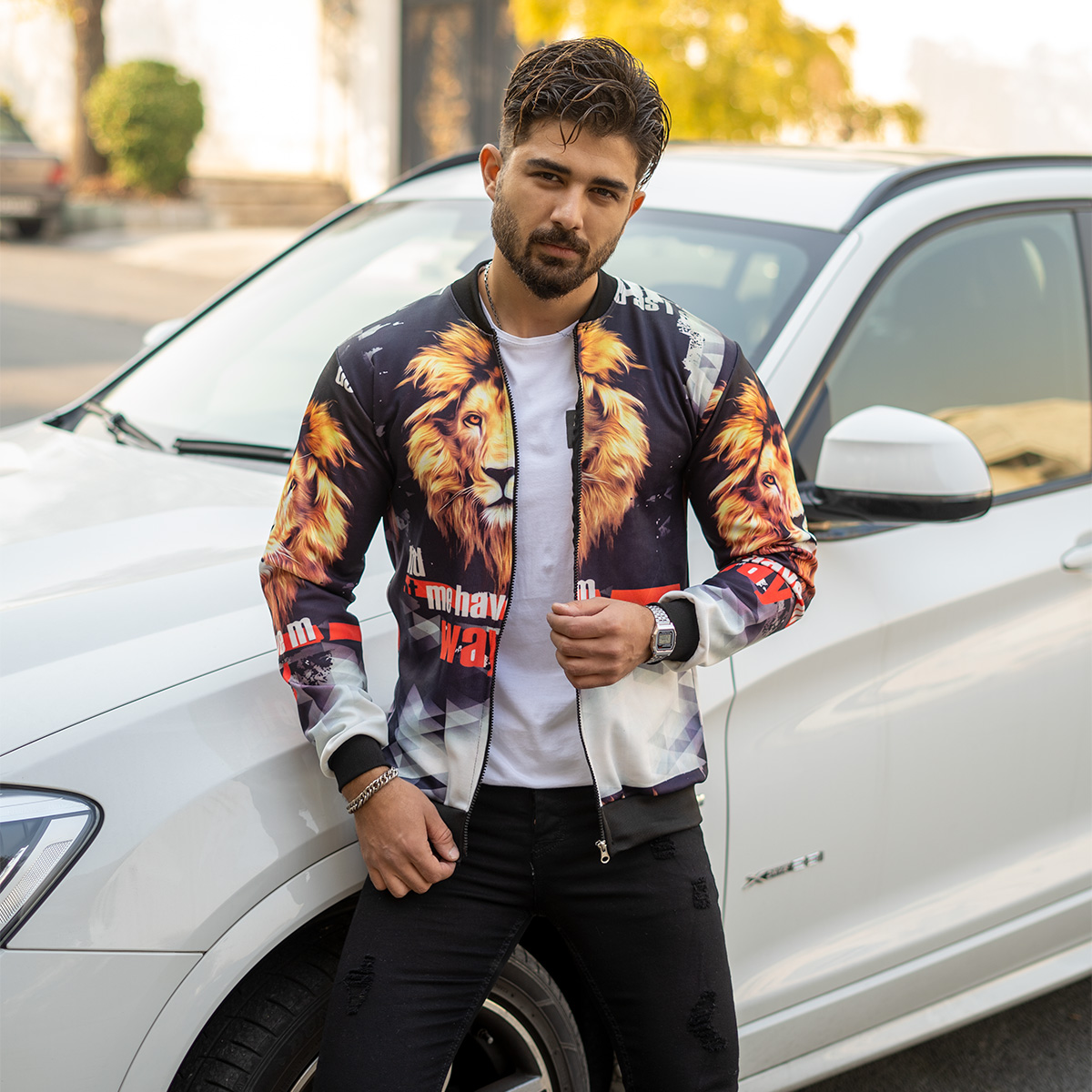 سوییشرت مردانه طرح شیر مدل Way