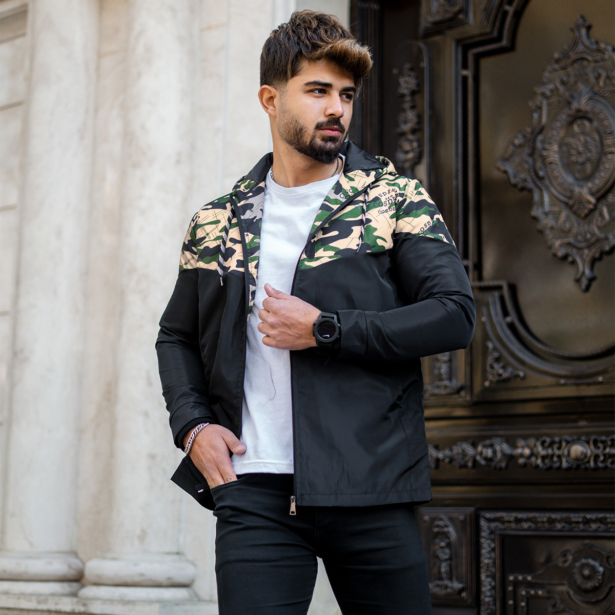 کاپشن بالا چریکی مردانه مدل Gosdenim