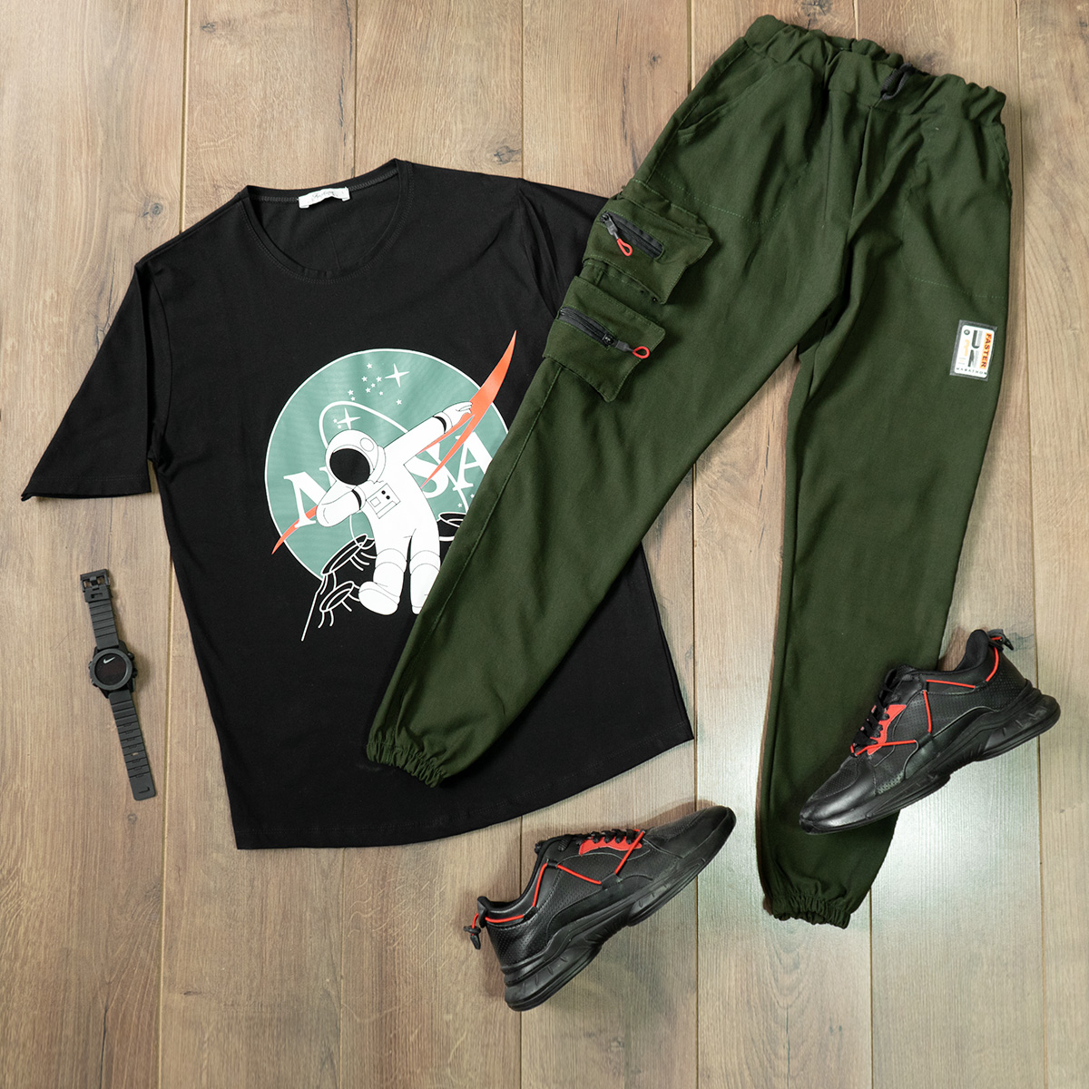 شلوار اسلش سبز مردانه مدل ETARO