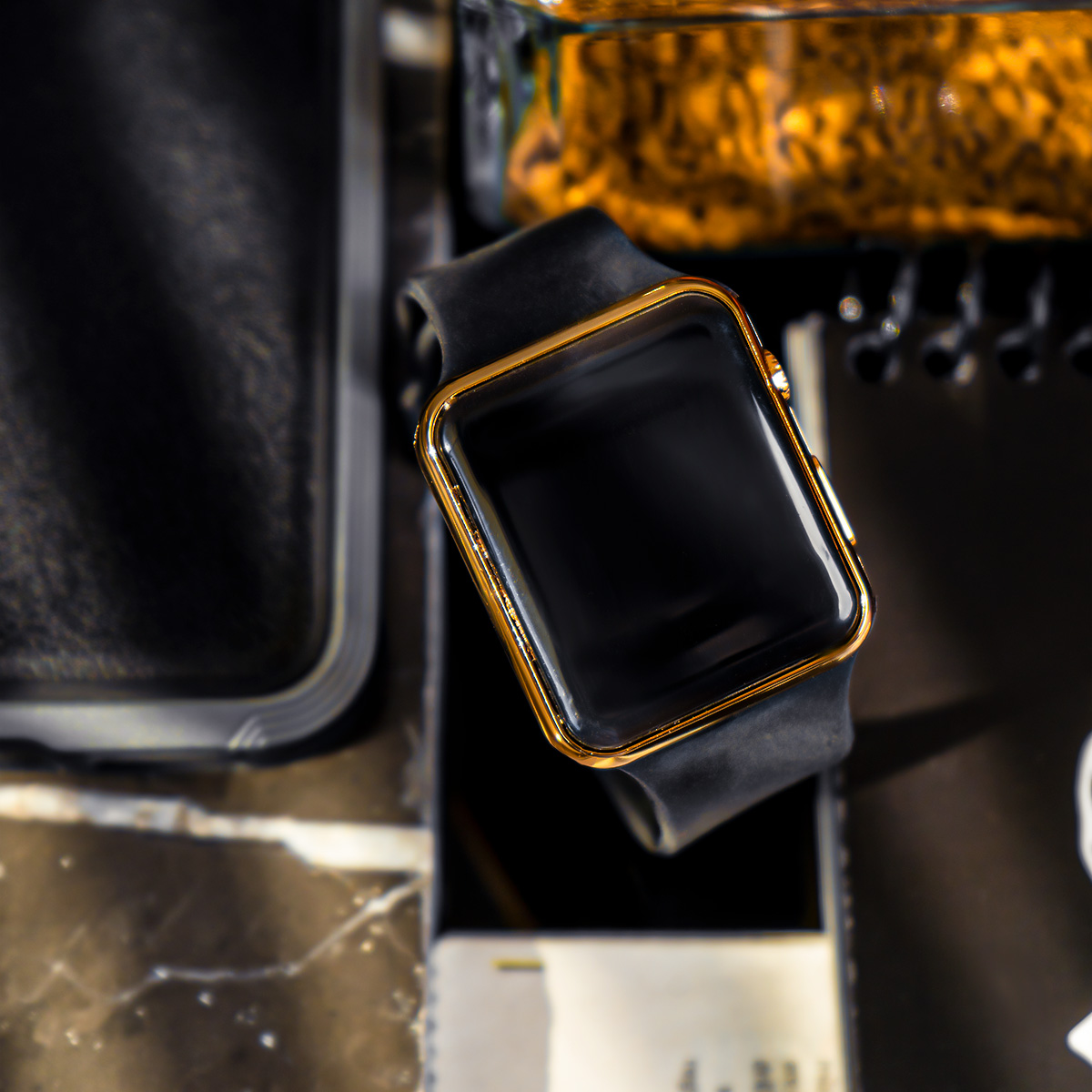 ساعت ال ای دی مشکی طلایی f450