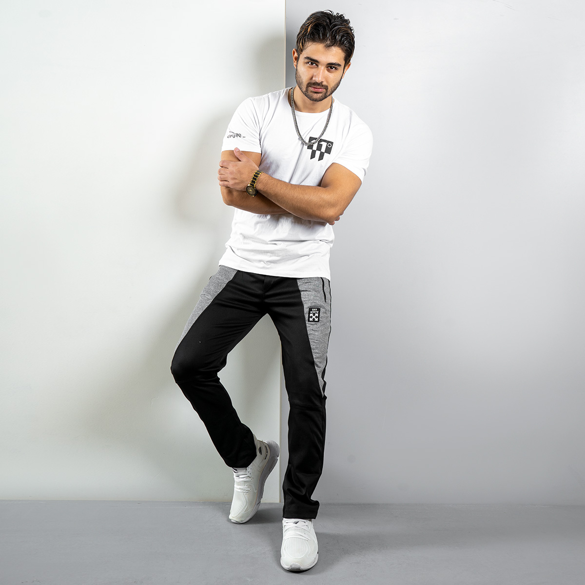 شلوار مردانه مشکی طوسی (T) مدل RDS