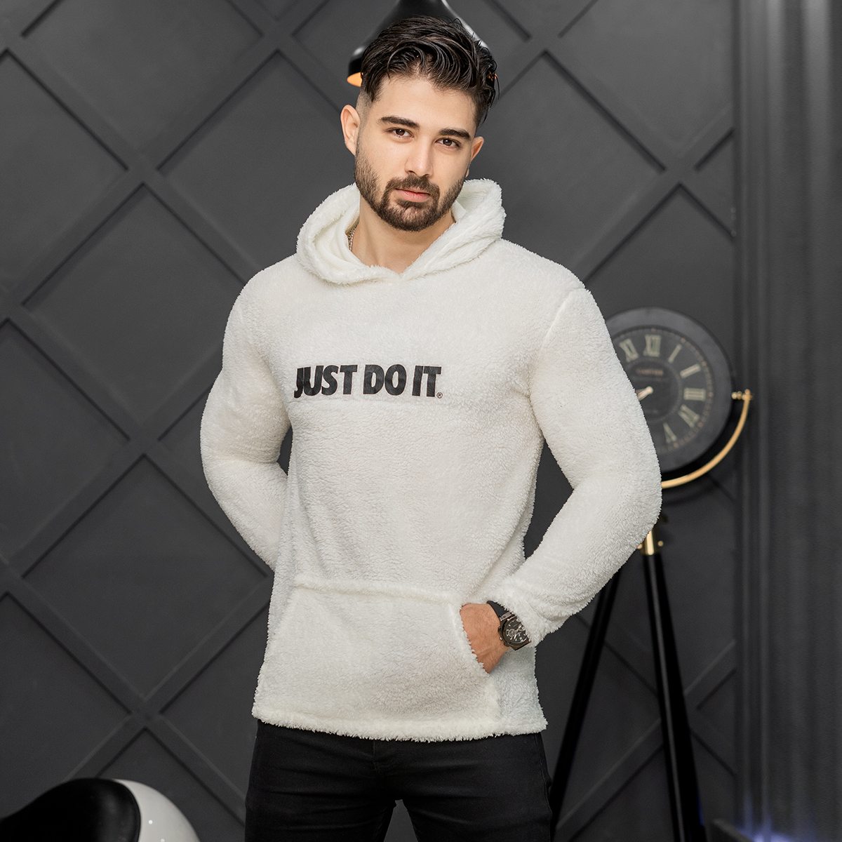 هودی just do itمردانه سفید مدلTaha