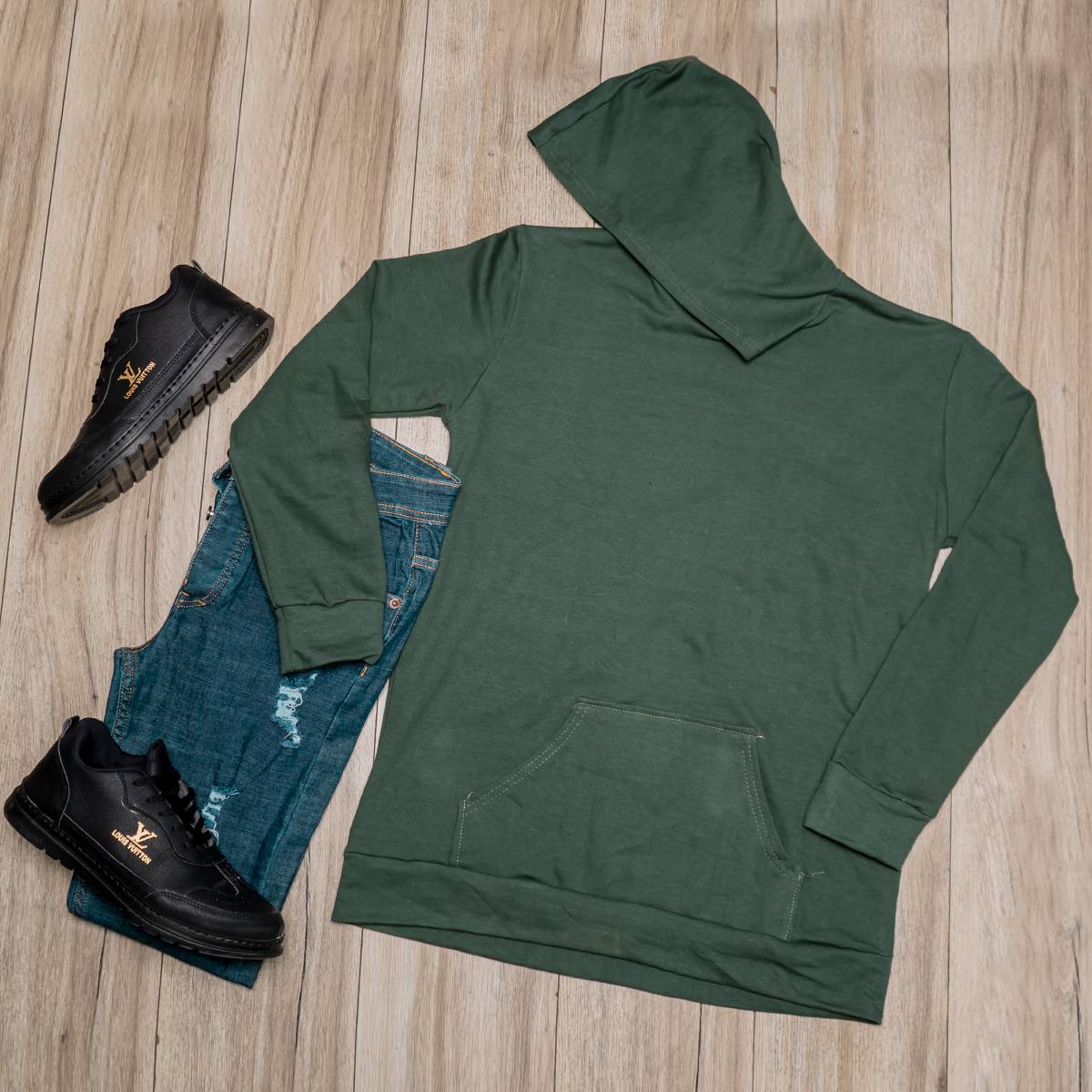 هودی مردانه سبز مدل Ramtin