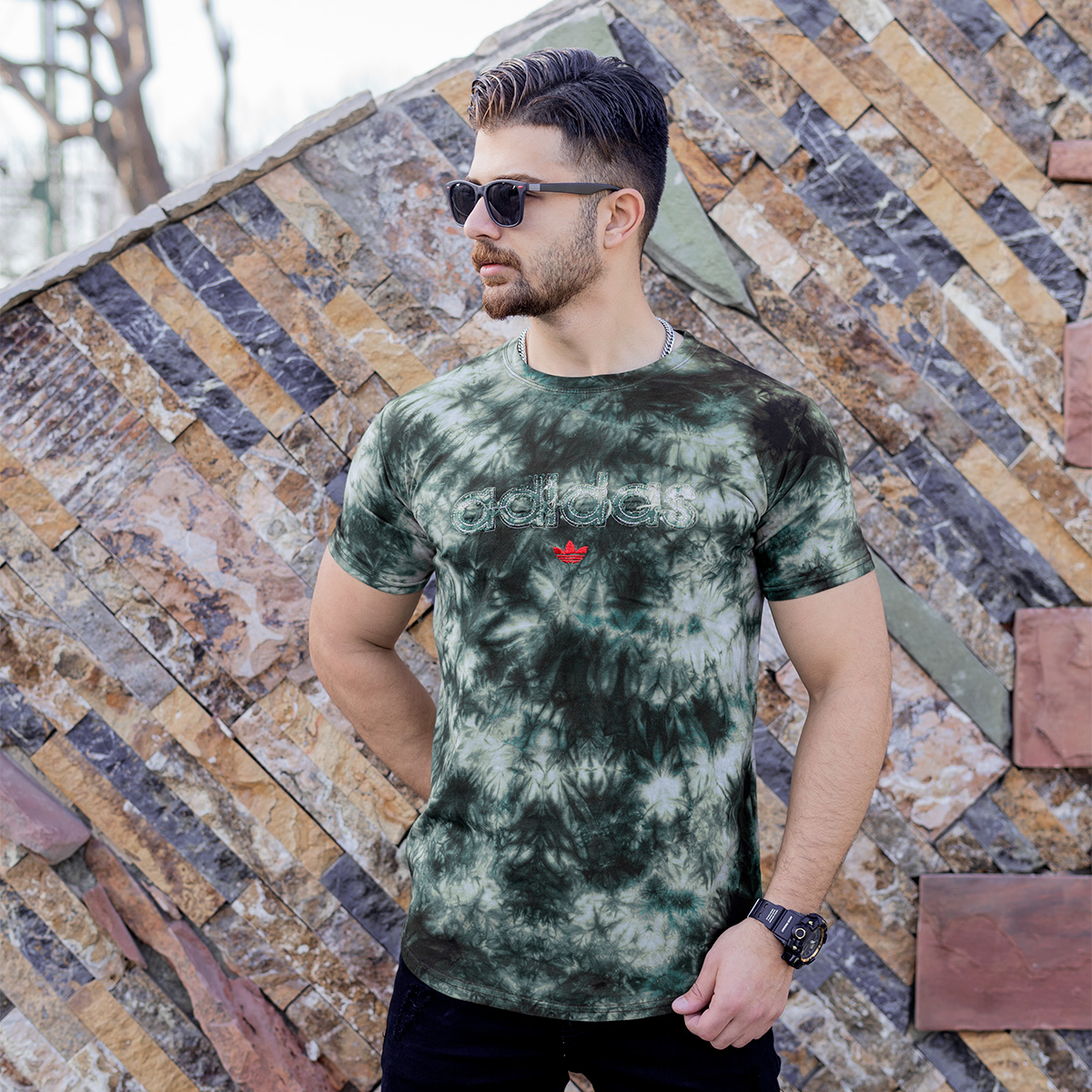 تیشرت ابرو بادی سبز مردانه مدل Adidas