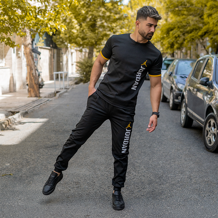 ست تیشرت و شلوار مردانه JORDAN مدل OLES (مشکی)