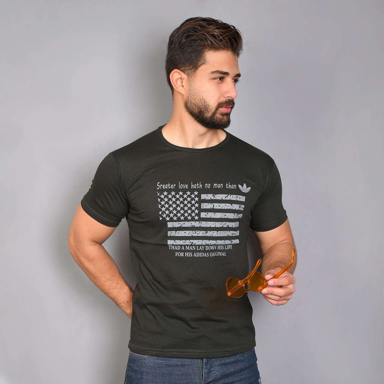 تیشرت مردانه سبز(T) مدل Amrika