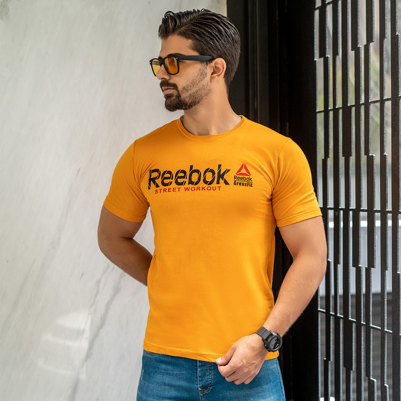 تیشرت ریبوک زرد مردانه مدل street