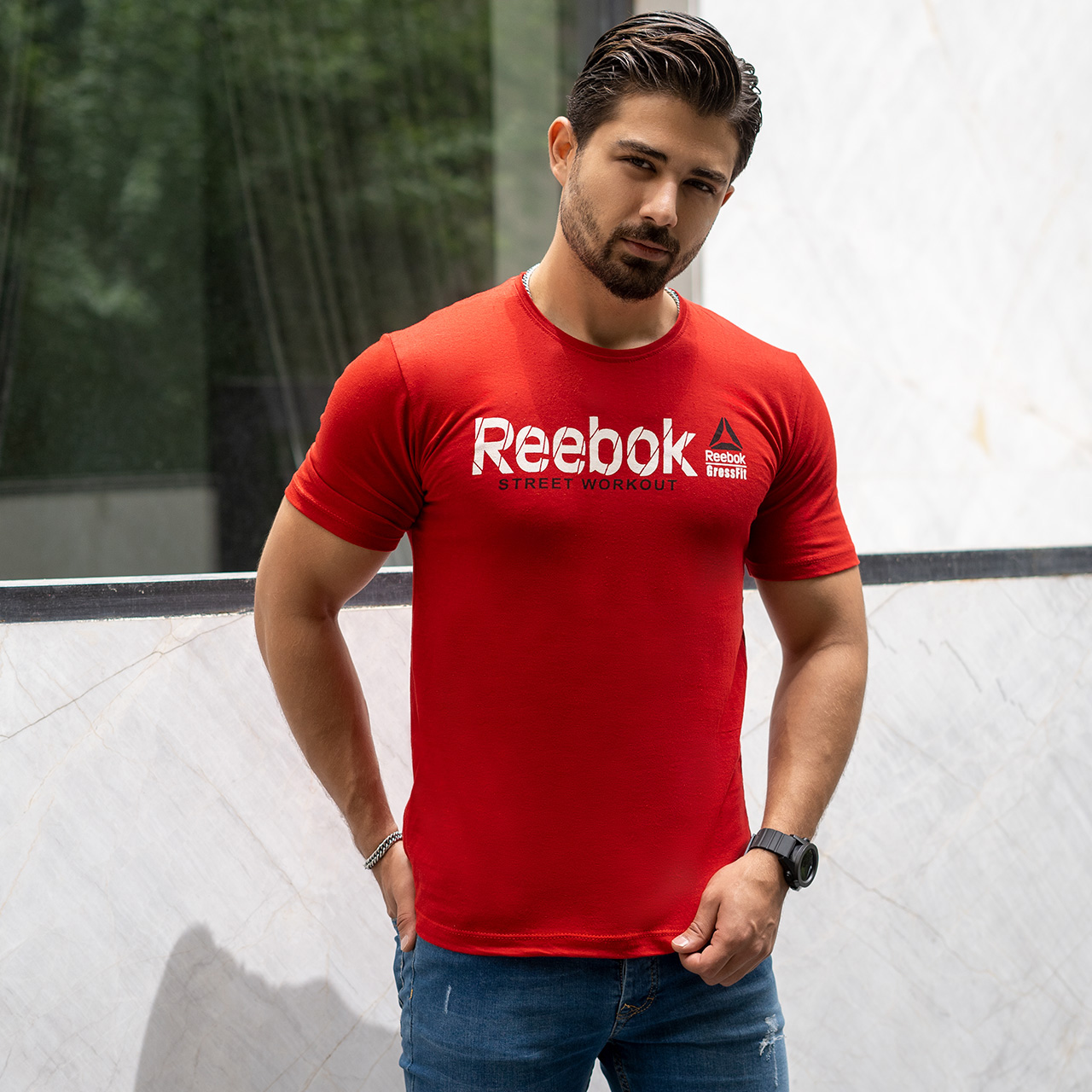 تیشرت ریبوک قرمز مردانه مدل street
