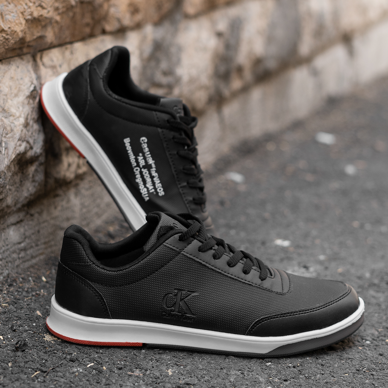 کفش تخت مشکی مردانه CK مدل sevil