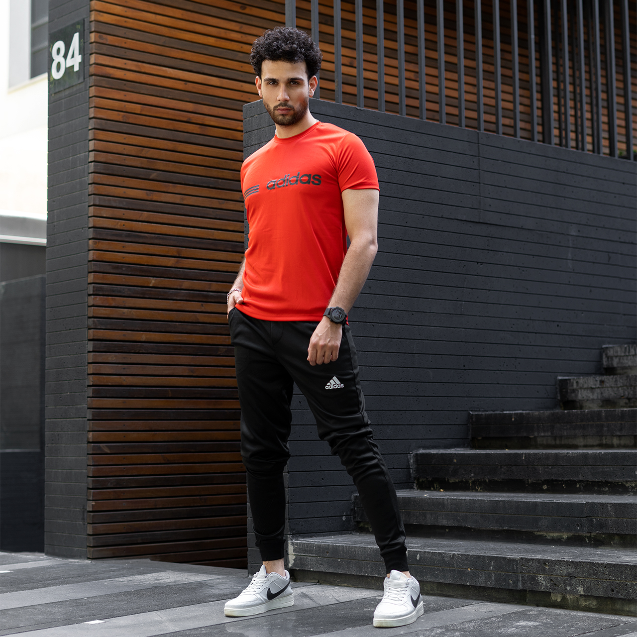 ست تیشرت شلوار Adidas قرمز مردانه مدل Ramin