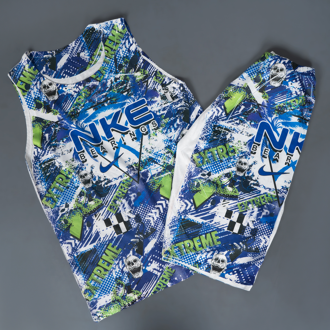 ست رکابی شلوارک آبی مردانه مدل Nike 40