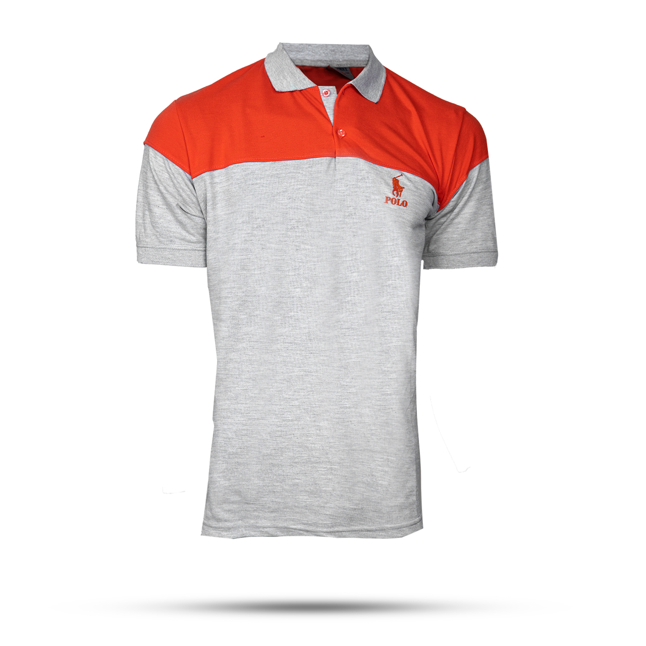 تیشرت مردانه POLO طوسی- نارنجی مردانه Mazyar