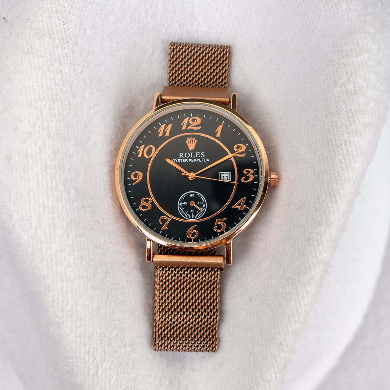 ساعت طرح رولکس رزگلد مدل Bavan