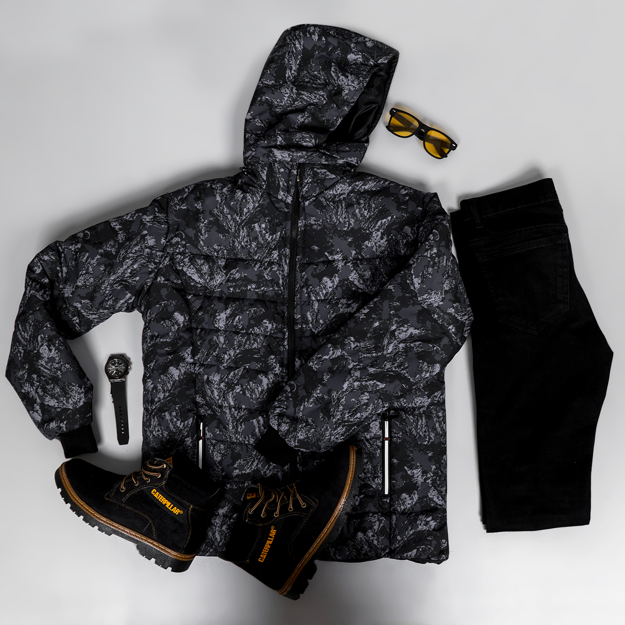 کاپشن ابرو بادی-مشکی مردانه مدل L170