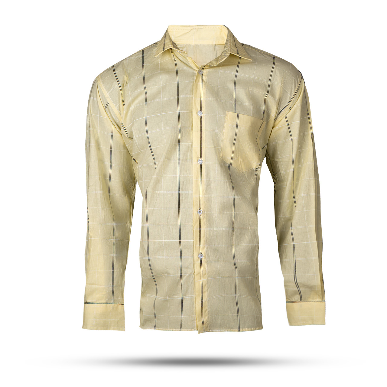 پیراهن خط دار زرد مردانه مدل Morfi