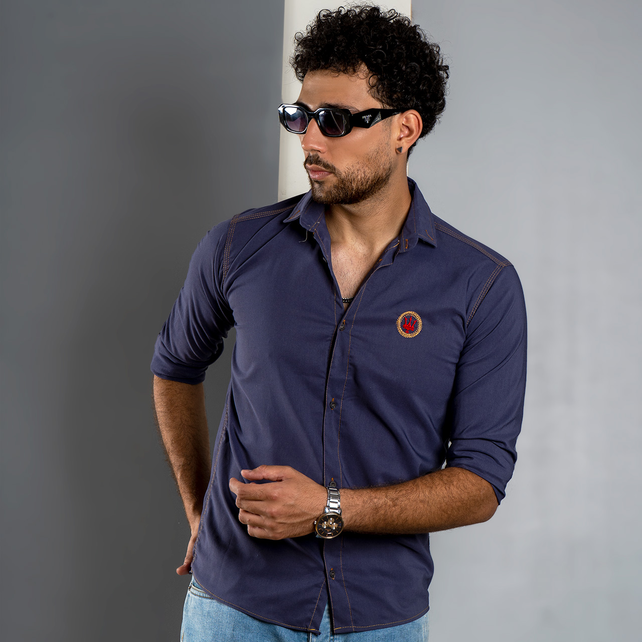 پیراهن مردانه بنفش کمرنگ مدل Gabi