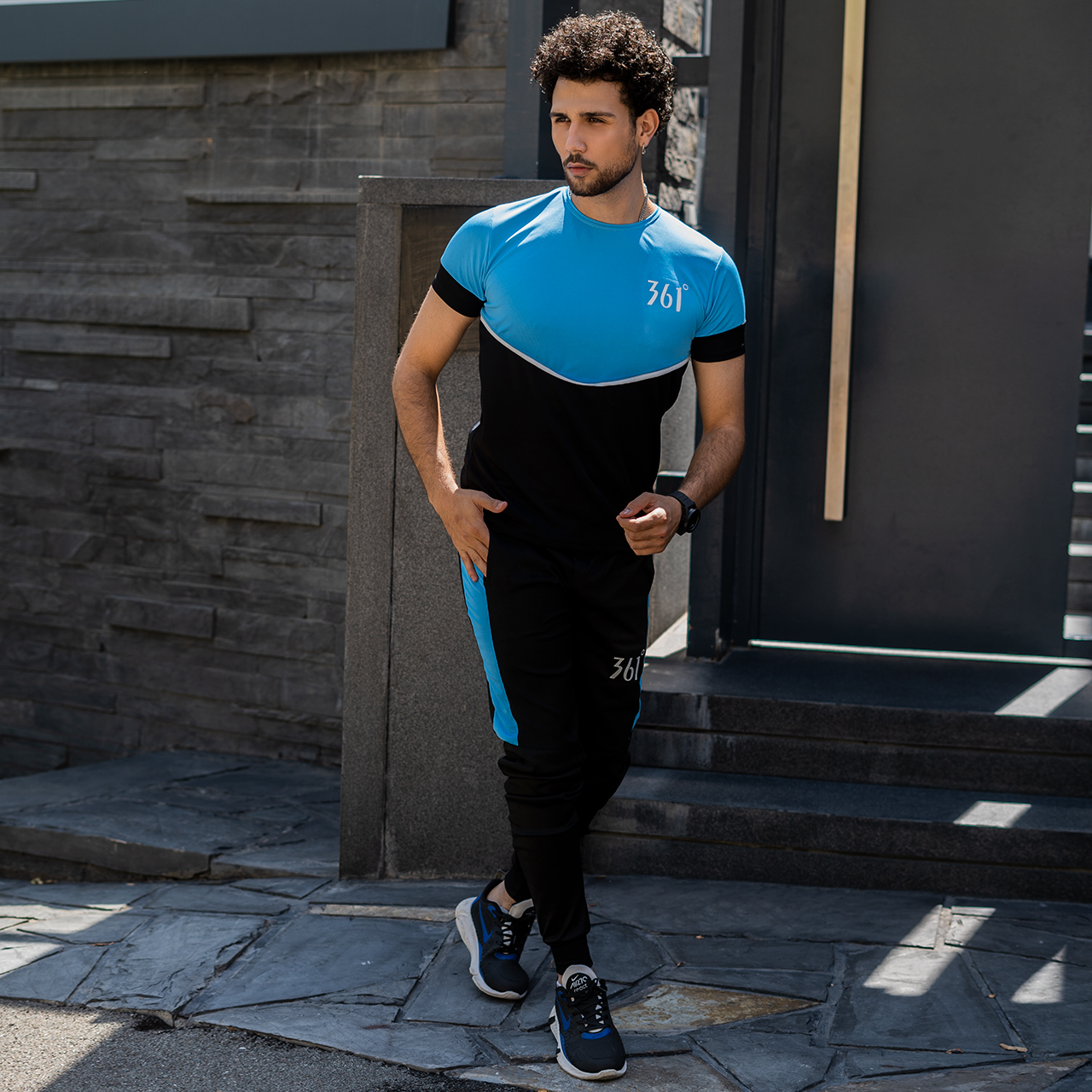 ست تیشرت شلوار مردانه آبی 361 مدل W15