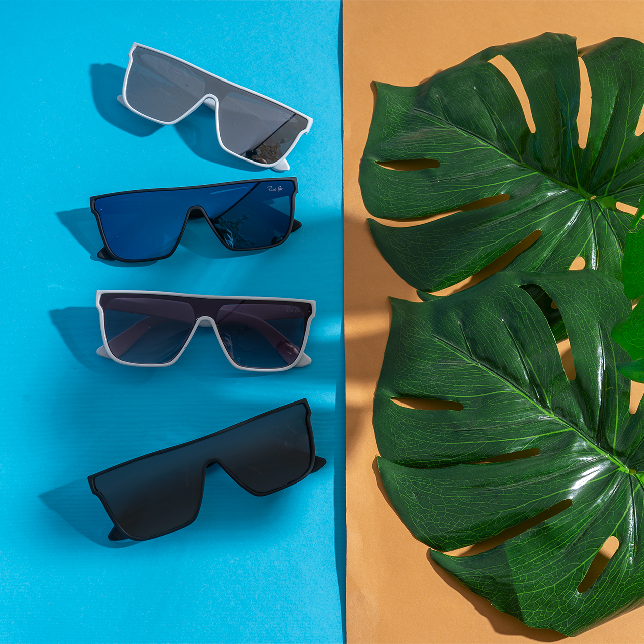 عینک آفتابی سفید آینه ای مدل B703