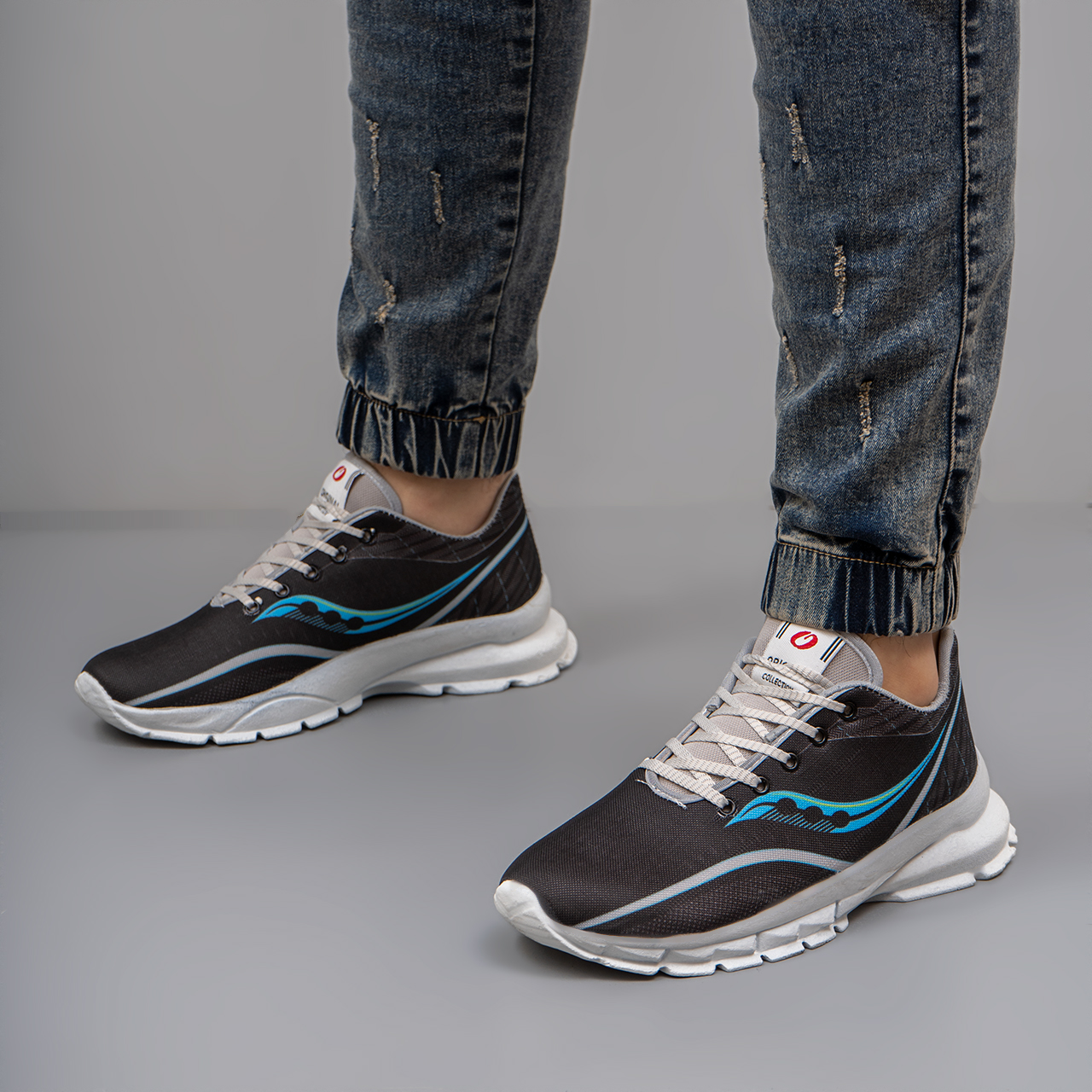 کفش مشکی آبی مردانه مدل A89