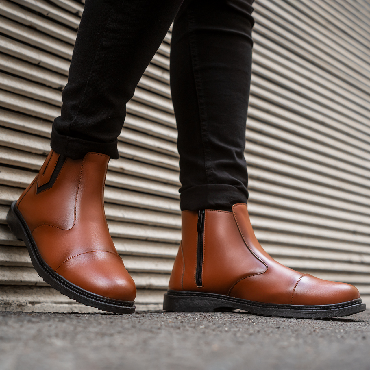 نیم بوت مردانه عسلی مدل Argan