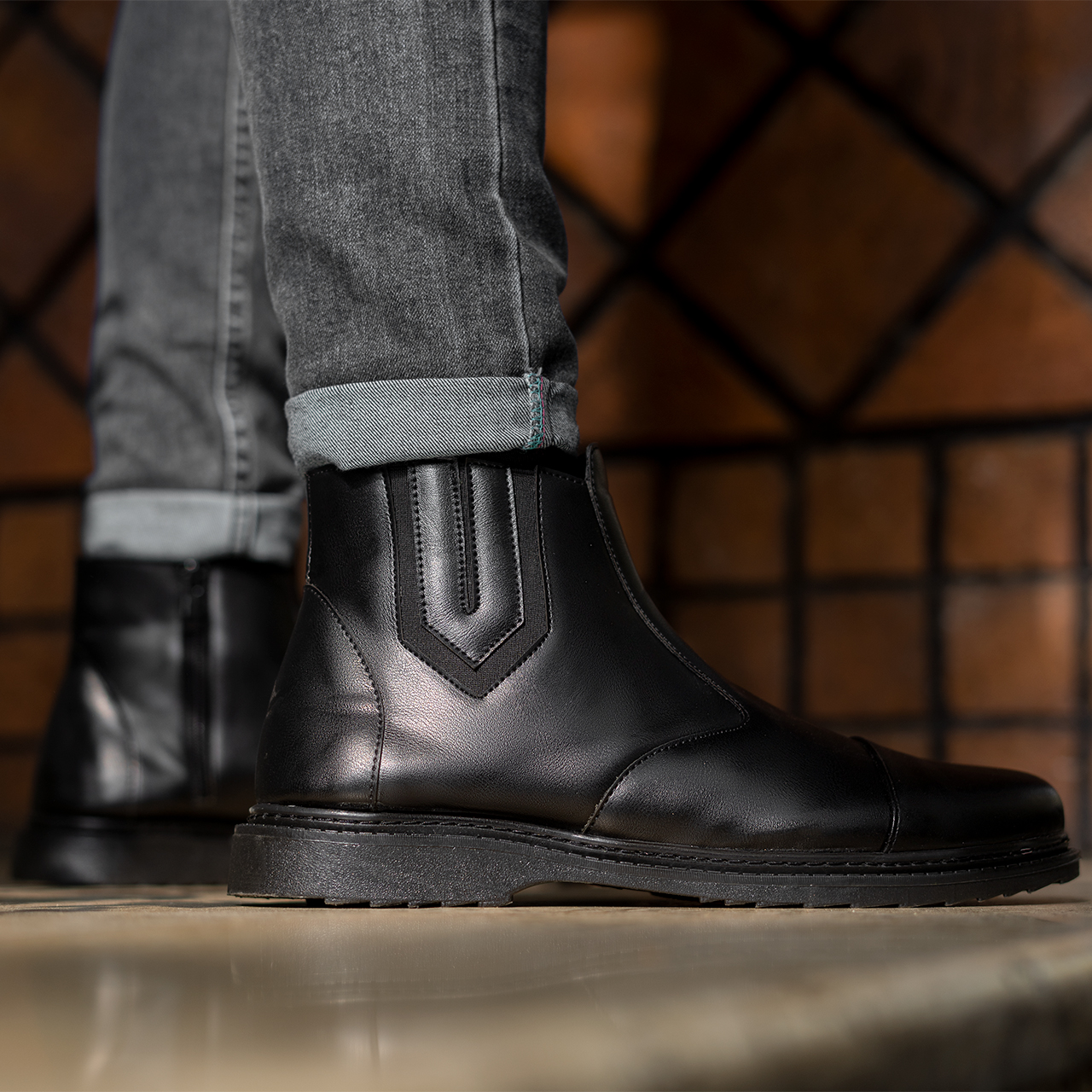 نیم بوت مردانه مشکی مدل Argan