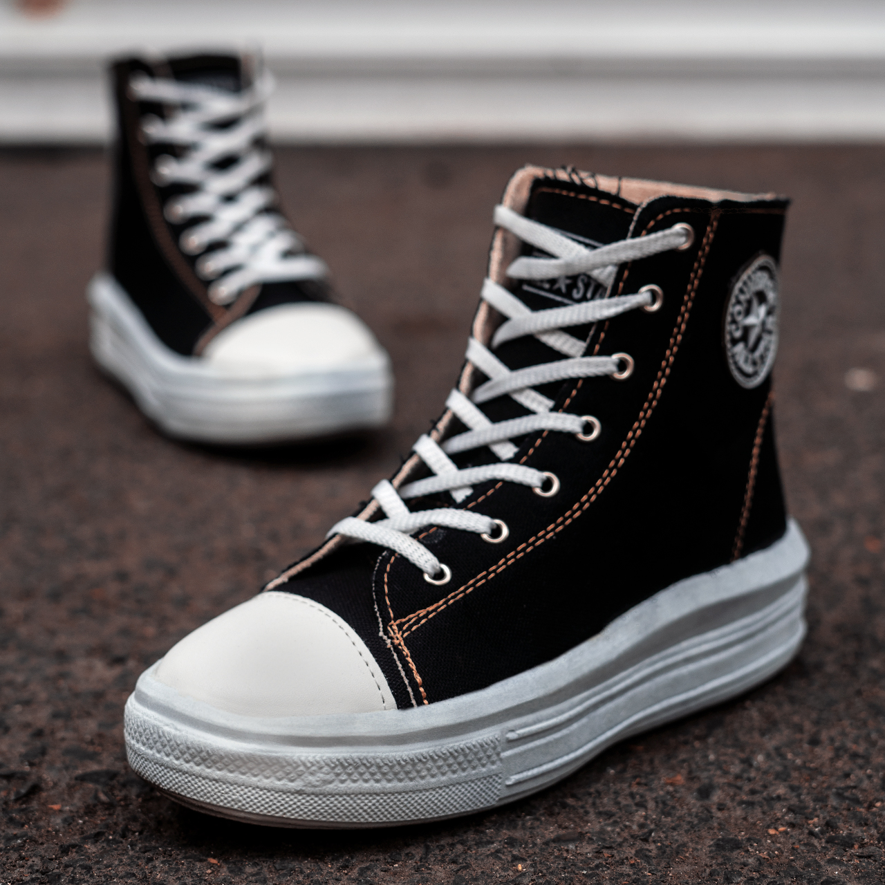 کفش ورزشی ساقدار مشکی All Star زنانه مدل Vensa