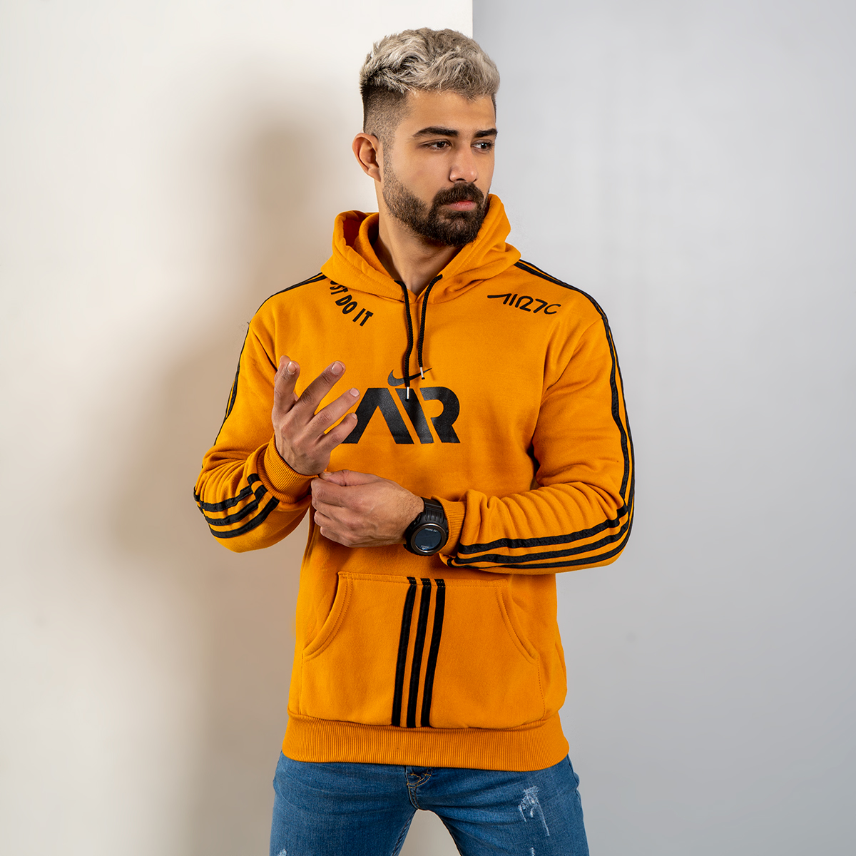 هودی NikeAir خردلی مردانه مدلHaman