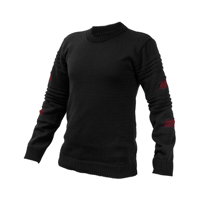 پلیور بافت مردانه مشکی مدل solan زاپ زرشکی