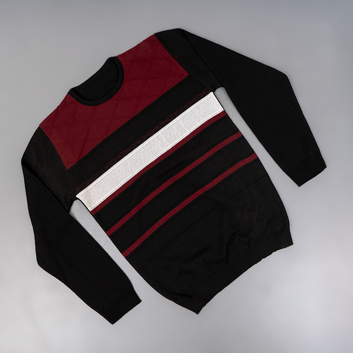 پلیور مردانه راه راه قرمز مدل Maron