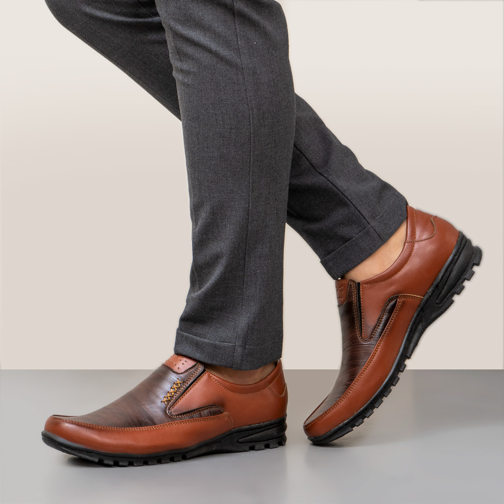 کفش رسمی عسلی مردانه مدل Hadi