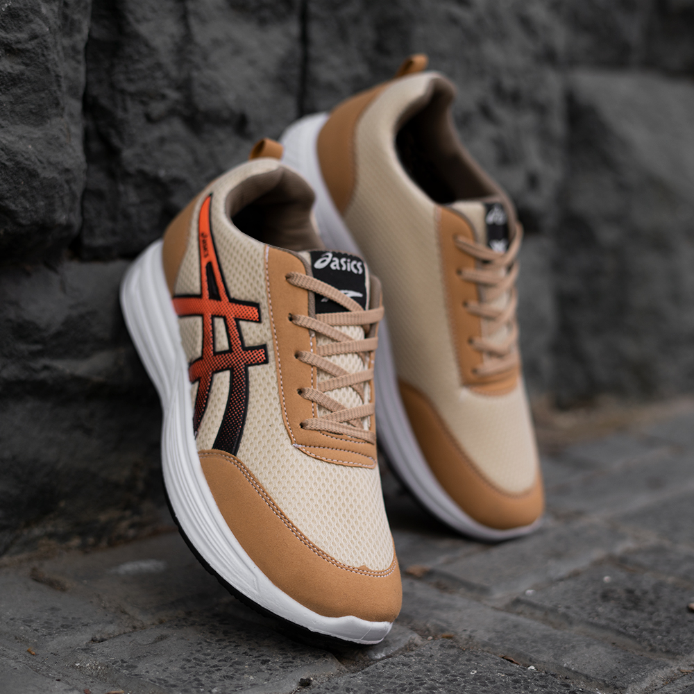 کفش ورزشی Asics خردلی نارنجی مردانه مدل BARZIN