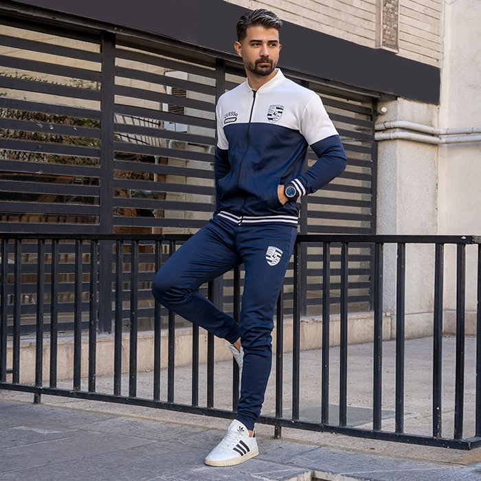 ست سوئیشرت شلوار مردانه سرمه ای مدل Guess