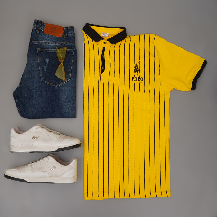 تیشرت مردانه زرد مدل MONO