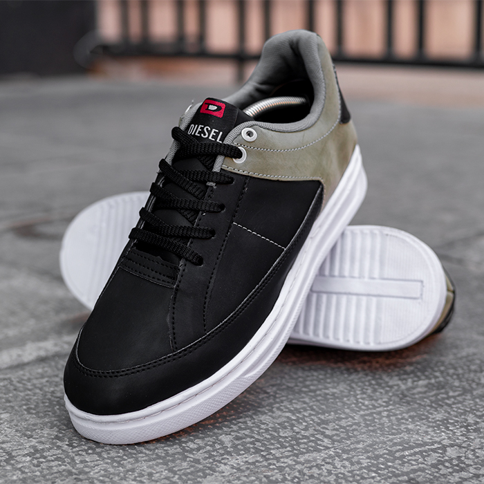 کفش تخت مشکی طوسی مردانه مدل Diesel