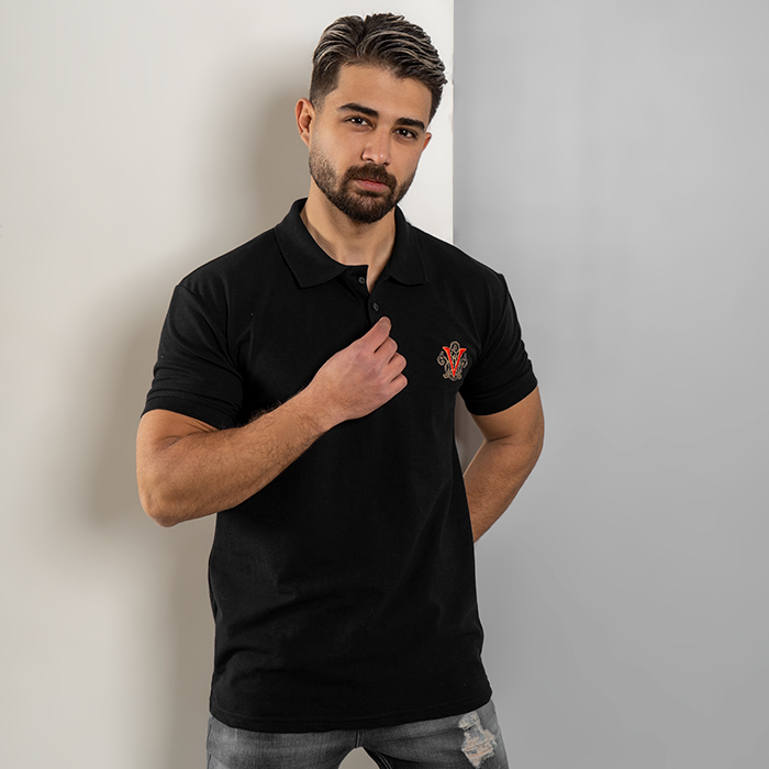 تیشرت V مشکی مردانه مدل Sadra